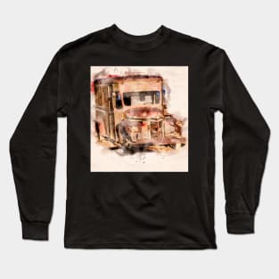 Rusting International KB5 Panel Truck in Watercolor Long Sleeve T-Shirt